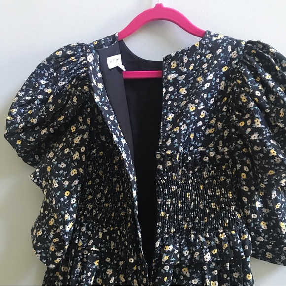 NWOT Jessie and James Black and Yellow Floral Dress, Size 6 Years. - Picture 5 of 10